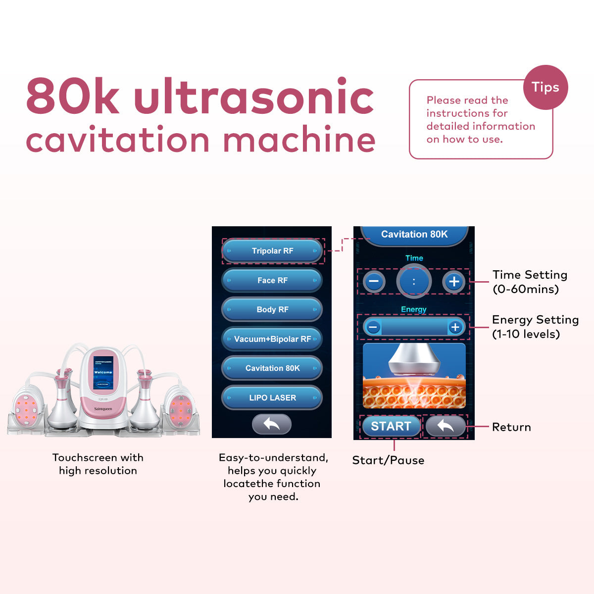 SQ95B Pro | Shape Studio EMS 6-in-1 80K Body-Contouring-Gerät – Ultraschall-Kavitation, multipolare RF, Vakuummassage und EMS