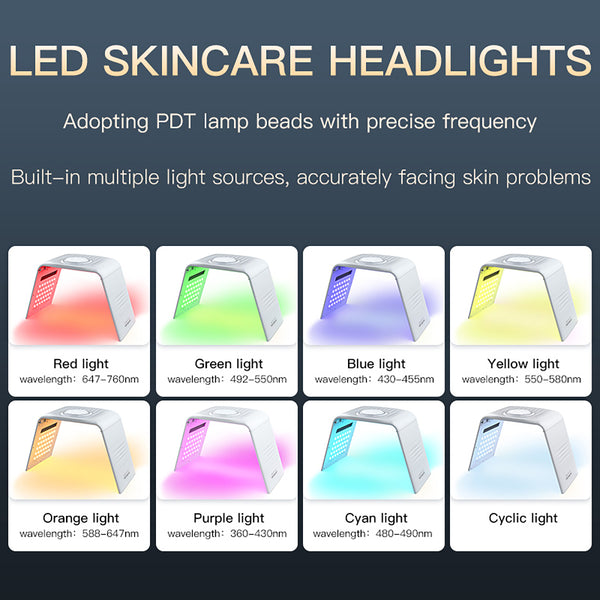 SQ130 | Facial Foldable LED-Lichtpflegegerät – 119 LEDs, 7 Farben, Wärmefunktion, klappbares Design