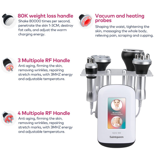 SQ152 Basic | Home Contour Vacuum 4-in-1 80K Body-Contouring-Gerät – Ultraschall-Kavitation, multipolare RF und Vakuummassage