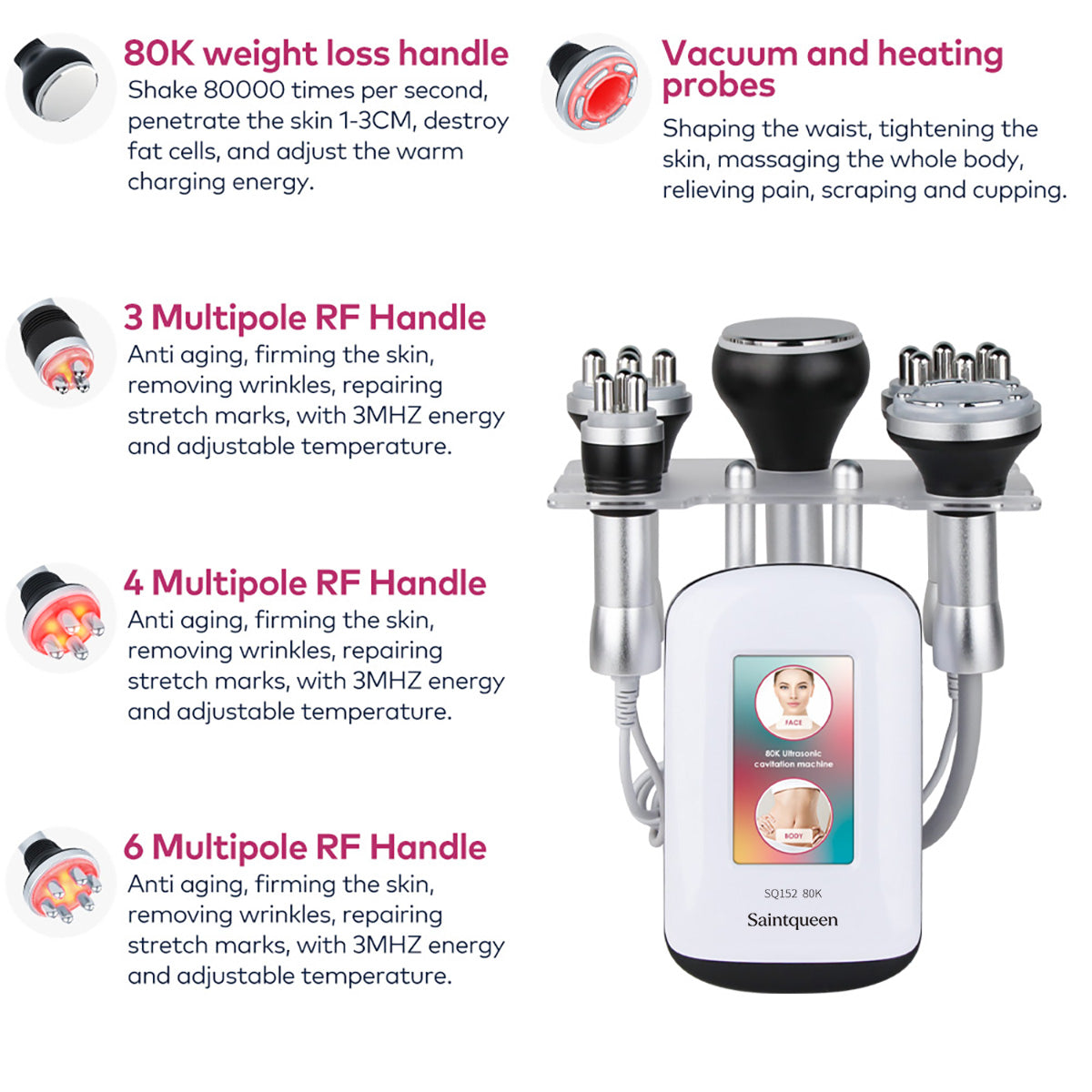 SQ152 Pro | Sculpt & Lift 5-in-1 80K Body-Contouring-Gerät – Ultraschall-Kavitation und multipolare RF for Face & Body Zweitbild