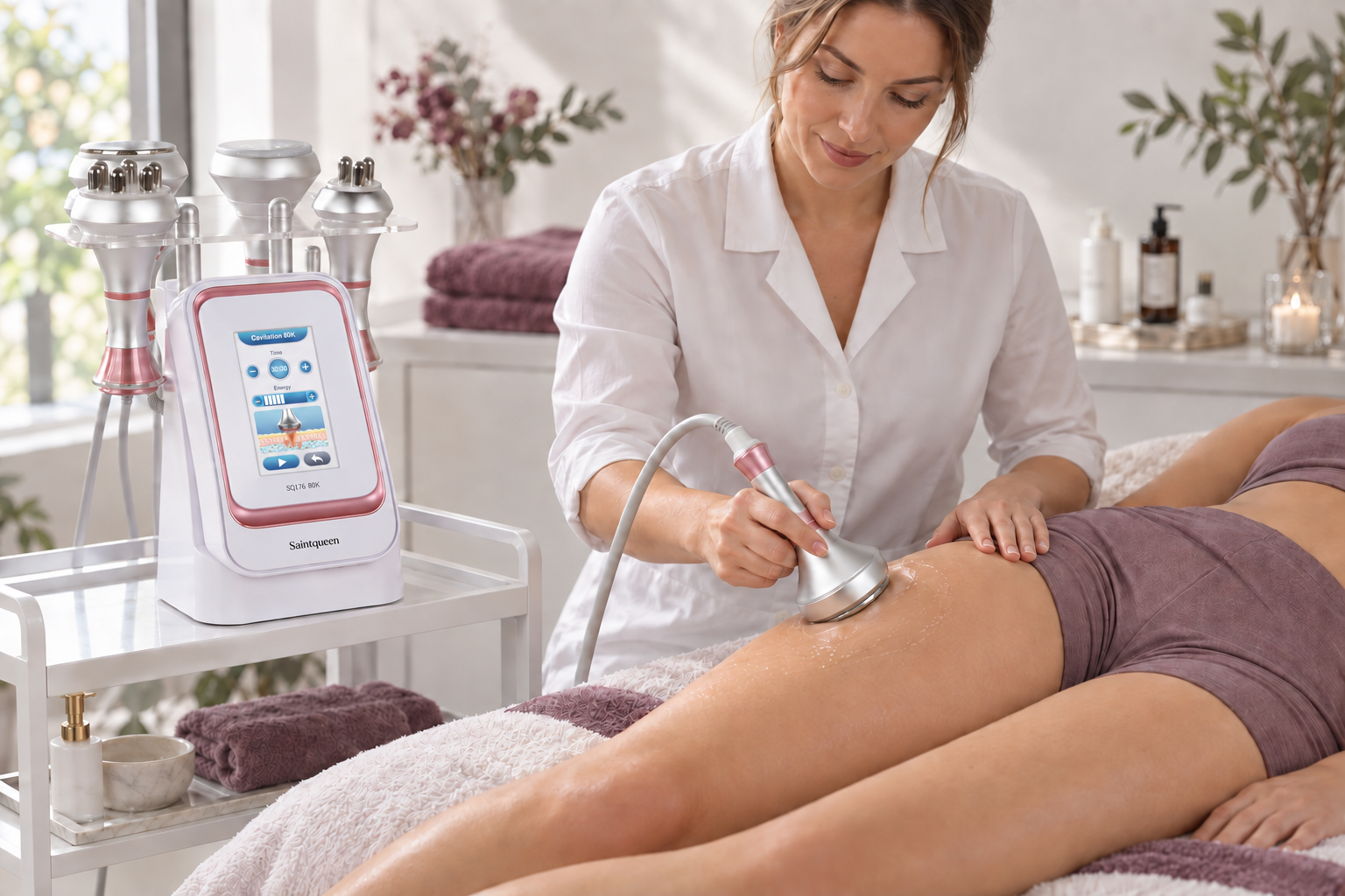 SQ176A Basic | Contour Flow Vacuum 4-in-1 80K Body-Contouring-Gerät – Ultraschall-Kavitation, multipolare RF und Vakuummassage Zweitbild